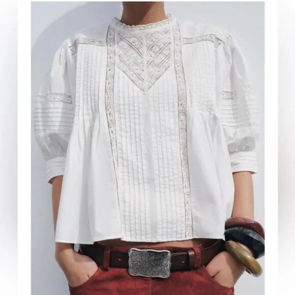 ZARA ZW COLLECTION LACE BLOUSE - Picture 3 of 6